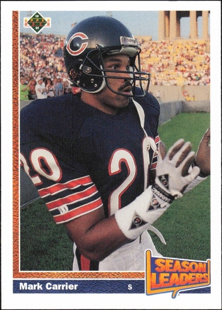 Mark Carrier 1991 Upper Deck #406 Football Trading Card - Front 1991 Upper Deck Mark Carrier #406 football trading card front