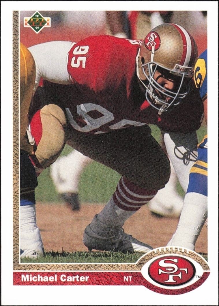 Michael Carter 1991 Upper Deck #407 Football Trading Card - Front 1991 Upper Deck Michael Carter #407 football trading card front