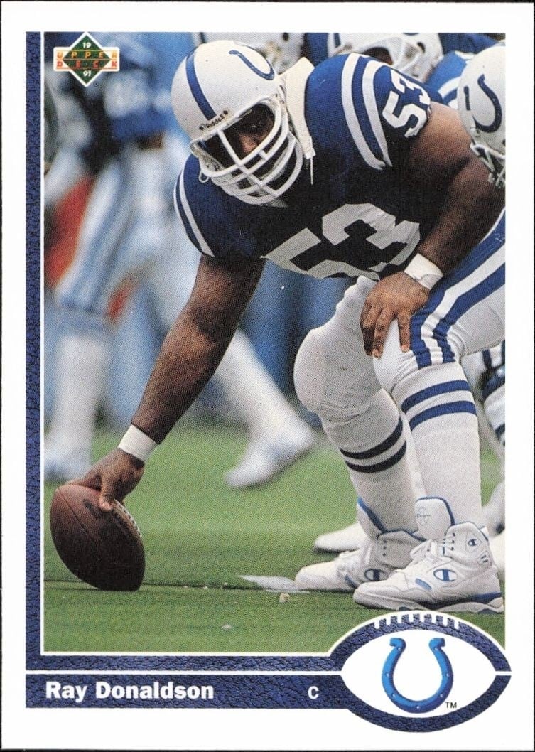 Ray Donaldson 1991 Upper Deck #412 Football Trading Card - Front 1991 Upper Deck Ray Donaldson #412 football trading card front