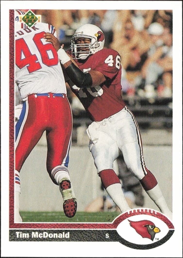 Tim McDonald 1991 Upper Deck #133 Football Trading Card - Front 1991 Upper Deck Tim McDonald #133 football trading card front