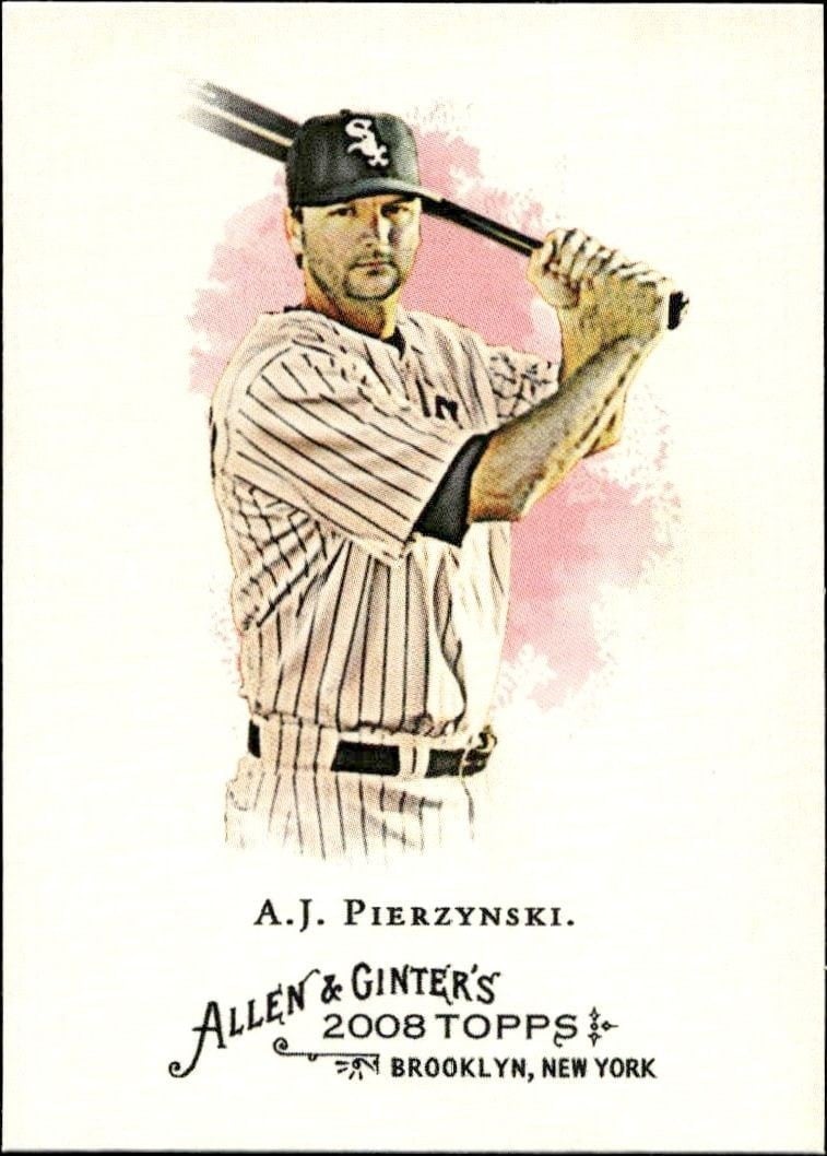 A.J. Pierzynski 2008 Topps Allen & Ginter #327 Baseball Trading Card - Front 2008 Topps Allen & Ginter A.J. Pierzynski #327 baseball trading card front