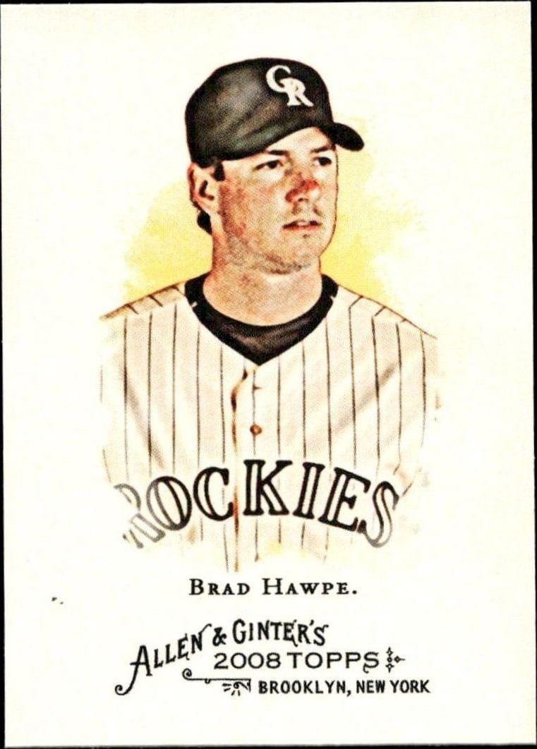 Brad Hawpe 2008 Topps Allen & Ginter #27 Baseball Trading Card - Front 2008 Topps Allen & Ginter Brad Hawpe #27 baseball trading card front