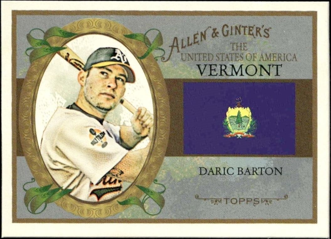Daric Barton 2008 Topps Allen & Ginter #US45 Baseball Trading Card - Front 2008 Topps Allen & Ginter Daric Barton #US45 baseball trading card front