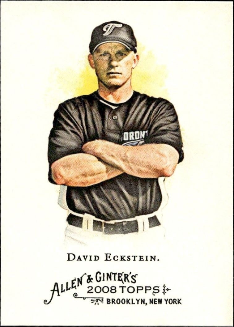 David Eckstein 2008 Topps Allen & Ginter #93 Baseball Trading Card - Front 2008 Topps Allen & Ginter David Eckstein #93 baseball trading card front