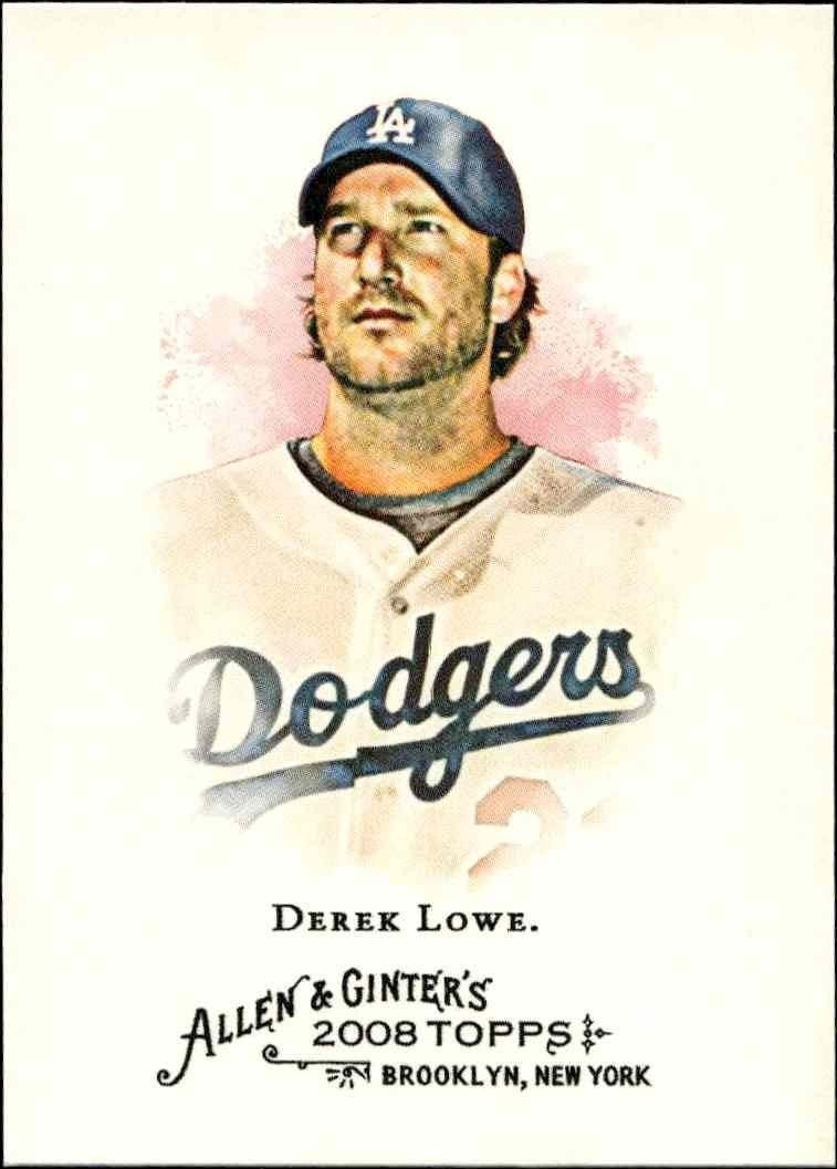 Derek Lowe 2008 Topps Allen & Ginter #228 Baseball Trading Card - Front 2008 Topps Allen & Ginter Derek Lowe #228 baseball trading card front