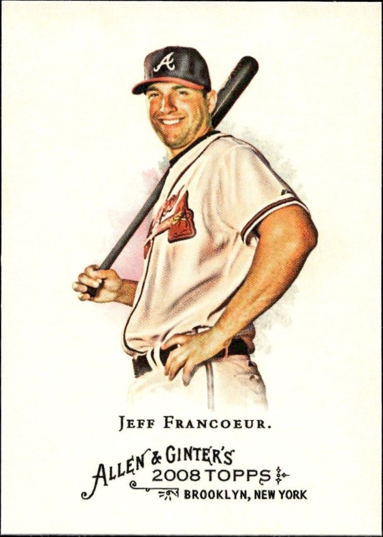 Jeff Francoeur 2008 Topps Allen & Ginter #206 Baseball Trading Card - Front 2008 Topps Allen & Ginter Jeff Francoeur #206 baseball trading card front