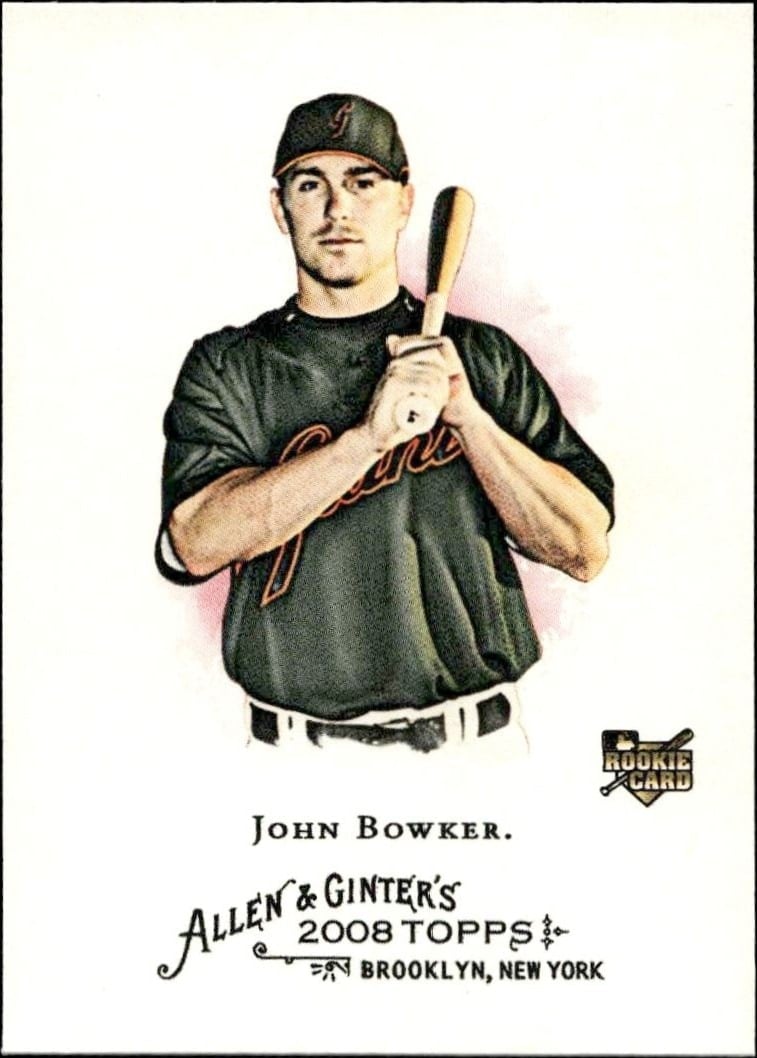 John Bowker 2008 Topps Allen & Ginter #99 Baseball Trading Card - Front 2008 Topps Allen & Ginter John Bowker #99 baseball trading card front