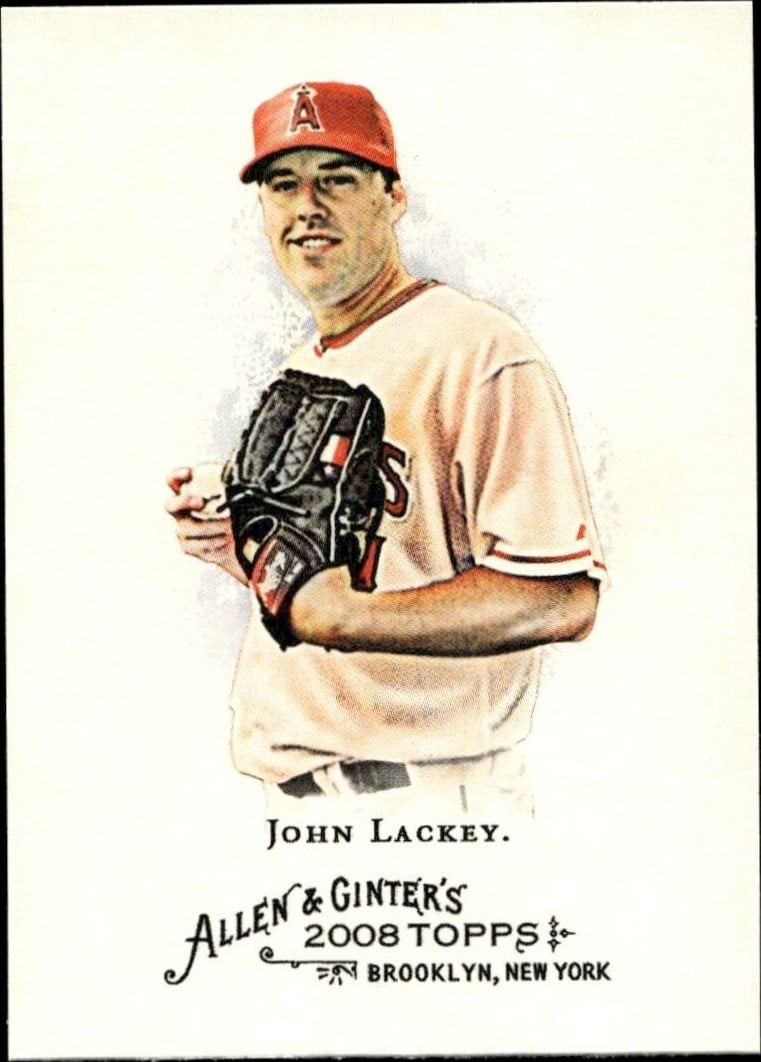 John Lackey 2008 Topps Allen & Ginter #125 Baseball Trading Card - Front 2008 Topps Allen & Ginter John Lackey #125 baseball trading card front