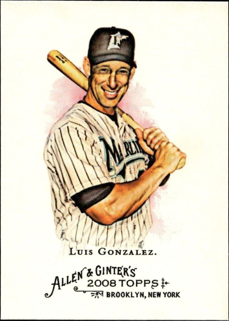 Luis Gonzalez 2008 Topps Allen & Ginter #257 Baseball Trading Card - Front 2008 Topps Allen & Ginter Luis Gonzalez #257 baseball trading card front