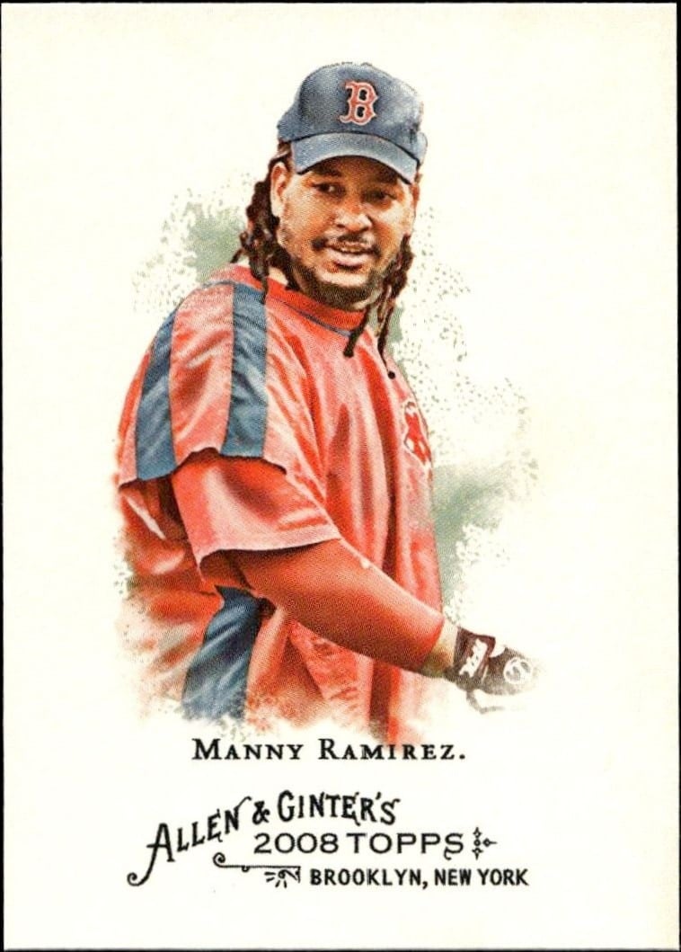 Manny Ramirez 2008 Topps Allen & Ginter #10 Baseball Trading Card - Front 2008 Topps Allen & Ginter Manny Ramirez #10 baseball trading card front