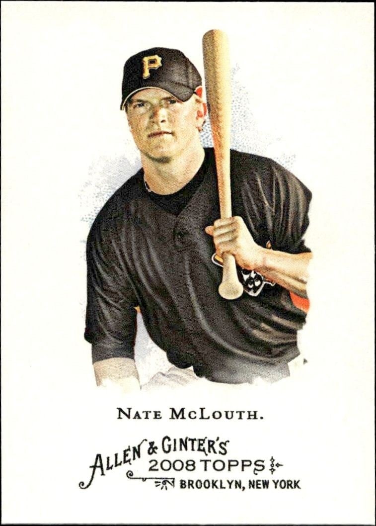 Nate McLouth 2008 Topps Allen & Ginter #182 Baseball Trading Card - Front 2008 Topps Allen & Ginter Nate McLouth #182 baseball trading card front