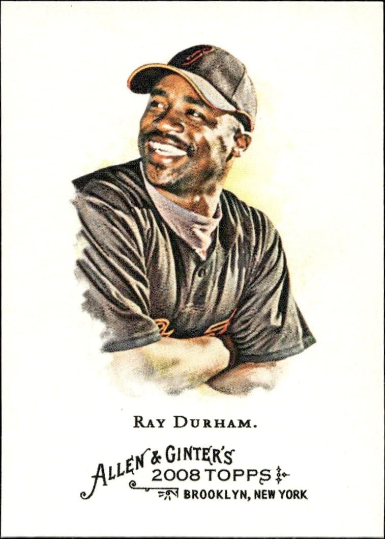 Ray Durham 2008 Topps Allen & Ginter #102 Baseball Trading Card - Front 2008 Topps Allen & Ginter Ray Durham #102 baseball trading card front