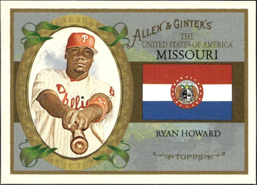 Ryan Howard 2008 Topps Allen & Ginter #US25 Baseball Trading Card - Front 2008 Topps Allen & Ginter Ryan Howard #US25 baseball trading card front