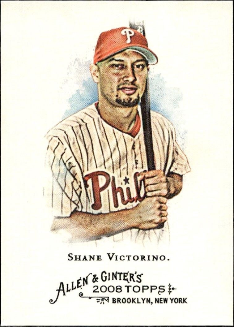 Shane Victorino 2008 Topps Allen & Ginter #49 Baseball Trading Card - Front 2008 Topps Allen & Ginter Shane Victorino #49 baseball trading card front