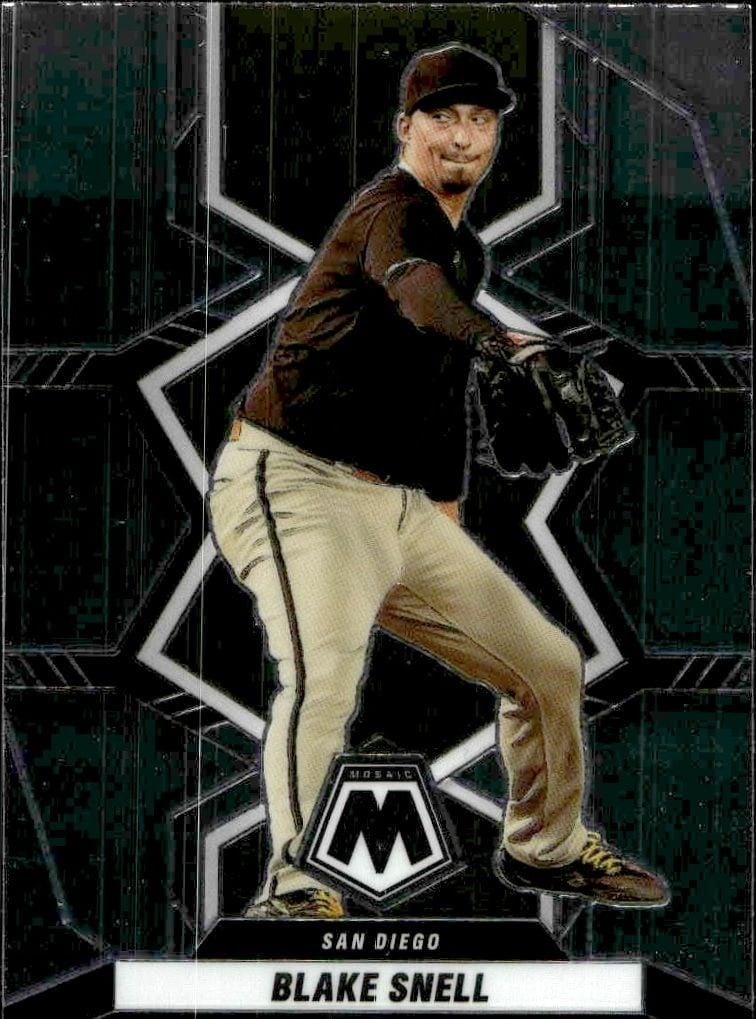 Blake Snell 2022 Panini Mosaic #6 Baseball Trading Card - Front 2022 Panini Mosaic Blake Snell #6 baseball trading card front