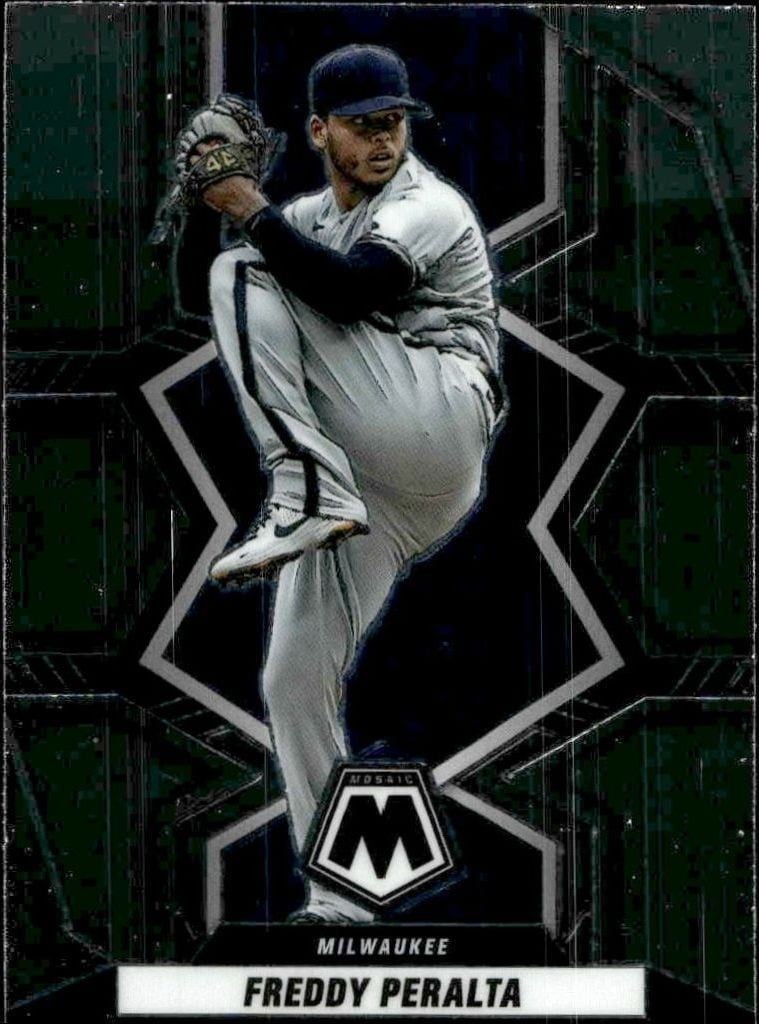 Freddy Peralta 2022 Panini Mosaic #119 Baseball Trading Card - Front 2022 Panini Mosaic Freddy Peralta #119 baseball trading card front