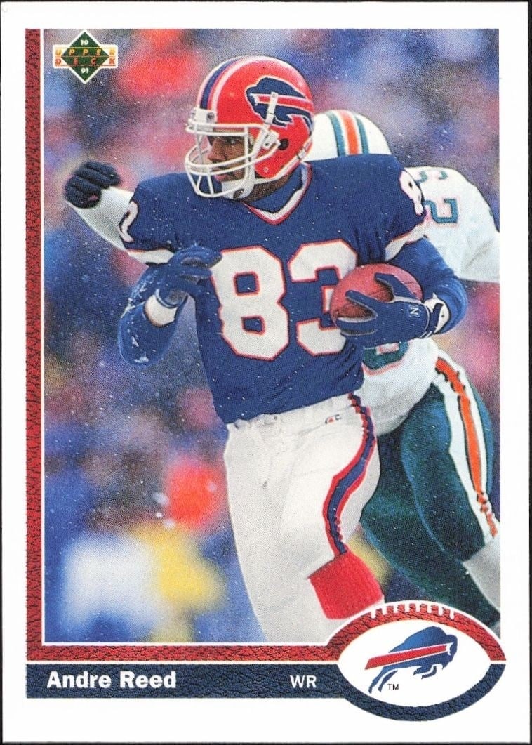 Andre Reed 1991 Upper Deck #43 Football Trading Card - Front 1991 Upper Deck Andre Reed #43 football trading card front