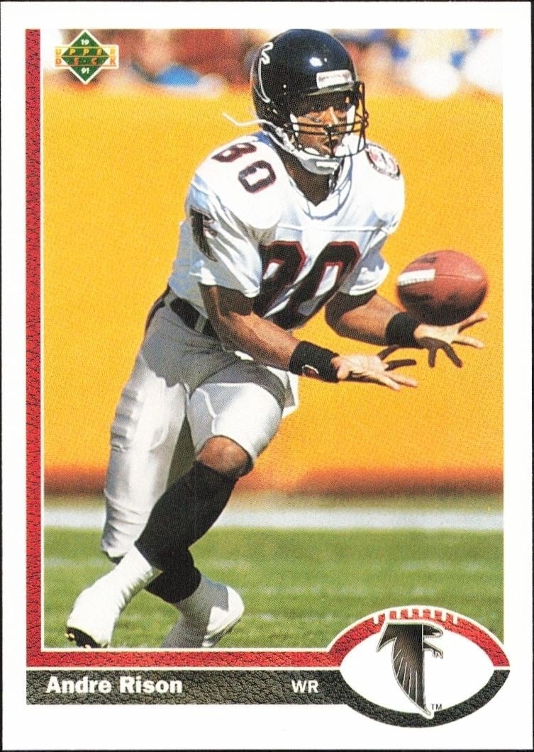 Andre Rison 1991 Upper Deck #173 Football Trading Card - Front 1991 Upper Deck Andre Rison #173 football trading card front