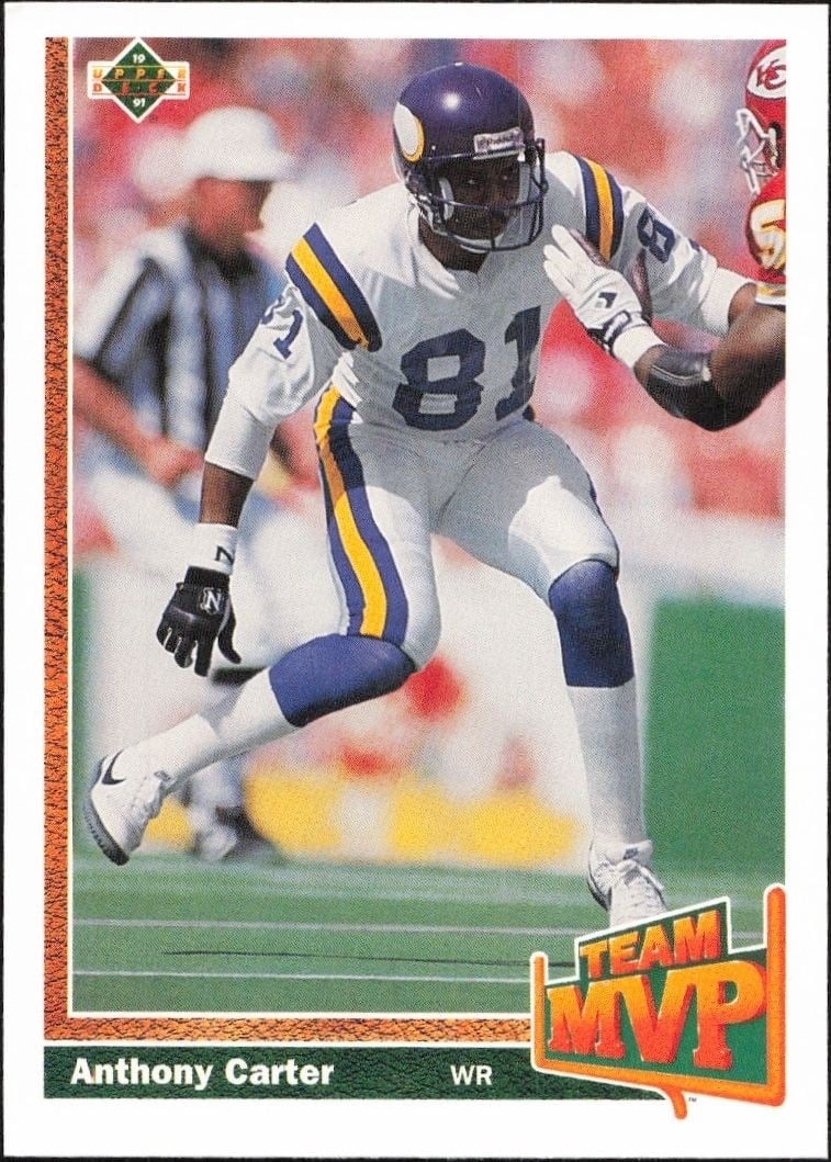 Anthony Carter 1991 Upper Deck #466 Football Trading Card - Front 1991 Upper Deck Anthony Carter #466 football trading card front