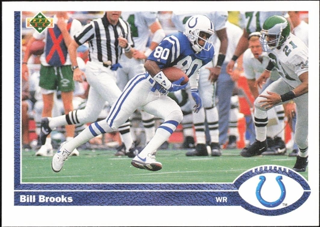 Bill Brooks 1991 Upper Deck #159 Football Trading Card - Front 1991 Upper Deck Bill Brooks #159 football trading card front