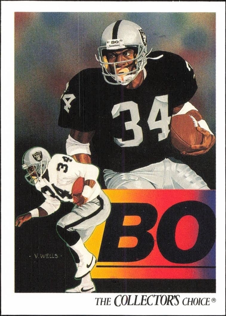 Bo Jackson 1991 Upper Deck #93 Football Trading Card - Front 1991 Upper Deck Bo Jackson #93 football trading card front