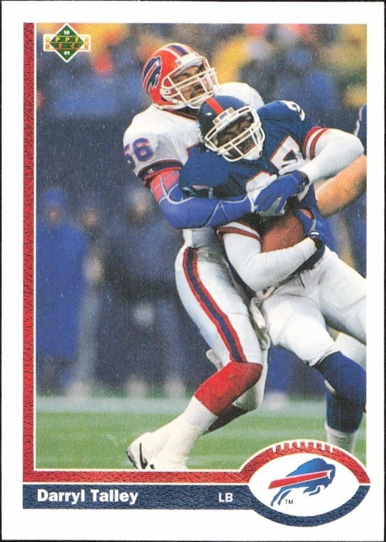 Darryl Talley 1991 Upper Deck #189 Football Trading Card - Front 1991 Upper Deck Darryl Talley #189 football trading card front