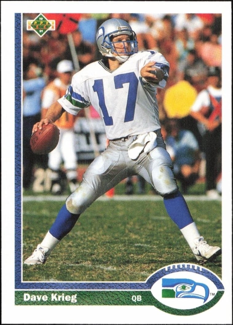 Dave Krieg 1991 Upper Deck #170 Football Trading Card - Front 1991 Upper Deck Dave Krieg #170 football trading card front