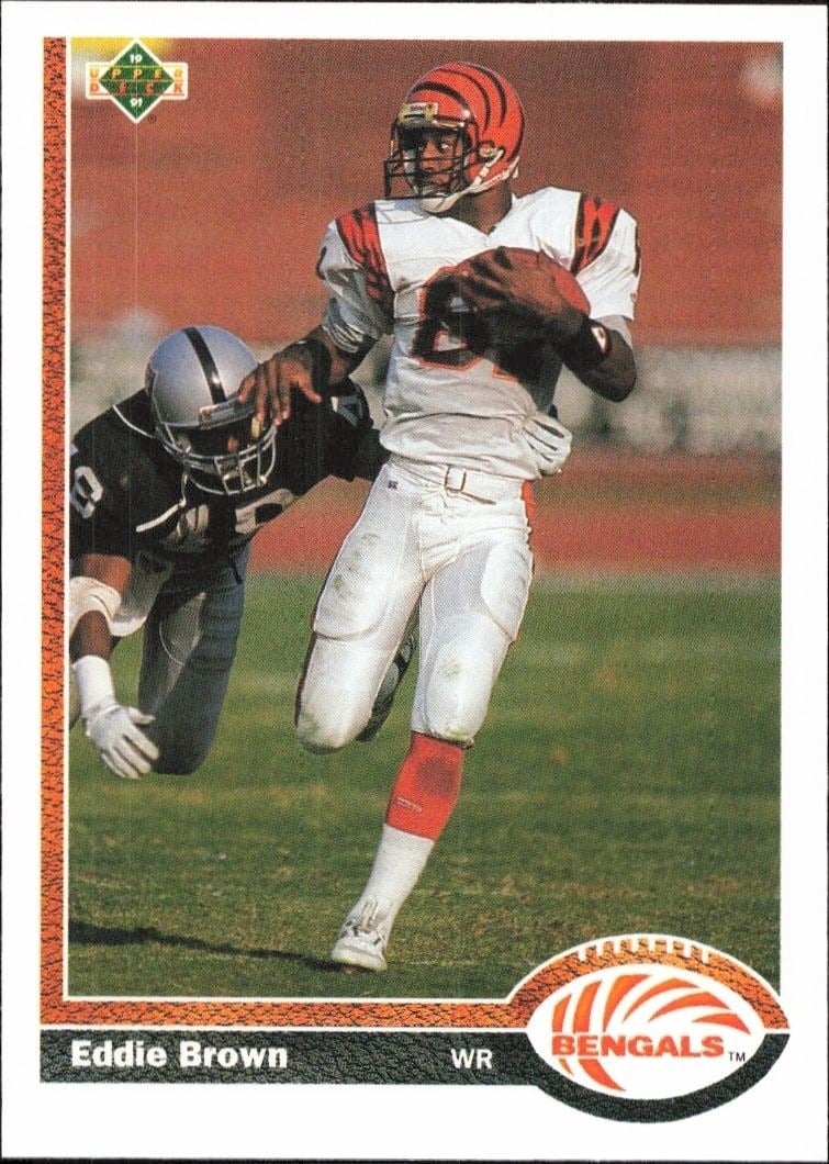 Eddie Brown 1991 Upper Deck #207 Football Trading Card - Front 1991 Upper Deck Eddie Brown #207 football trading card front