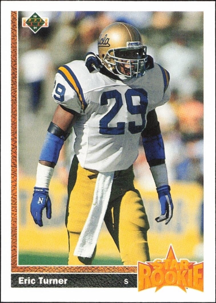 Eric Turner 1991 Upper Deck #23 Football Trading Card - Front 1991 Upper Deck Eric Turner #23 football trading card front