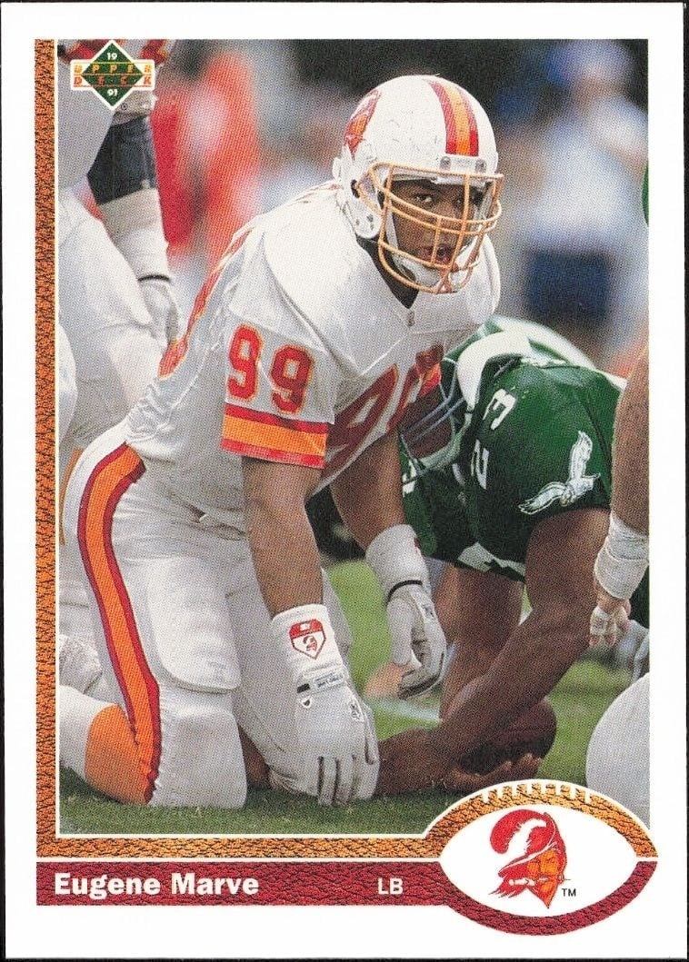 Eugene Marve 1991 Upper Deck #508 Football Trading Card - Front 1991 Upper Deck Eugene Marve #508 football trading card front
