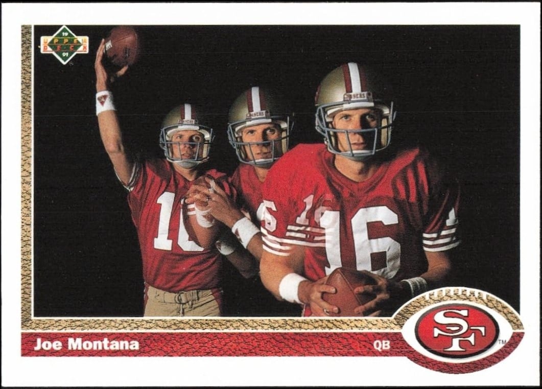 Joe Montana 1991 Upper Deck #54 Football Trading Card - Front 1991 Upper Deck Joe Montana #54 football trading card front