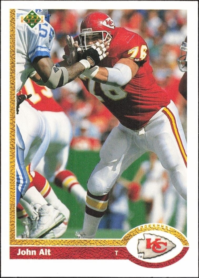 John Alt 1991 Upper Deck #198 Football Trading Card - Front 1991 Upper Deck John Alt #198 football trading card front