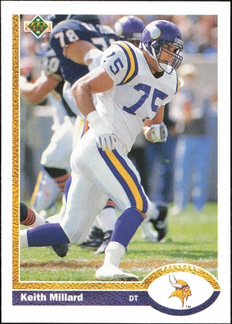 Keith Millard 1991 Upper Deck #240 Football Trading Card - Front 1991 Upper Deck Keith Millard #240 football trading card front