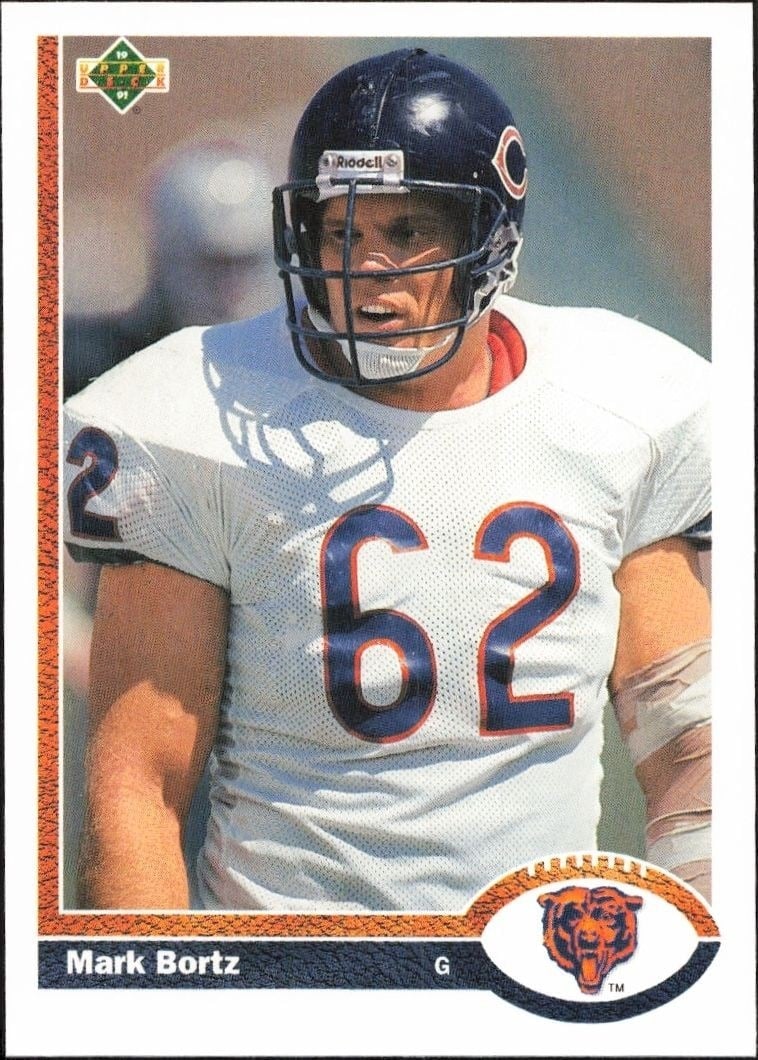 Mark Bortz 1991 Upper Deck #206 Football Trading Card - Front 1991 Upper Deck Mark Bortz #206 football trading card front