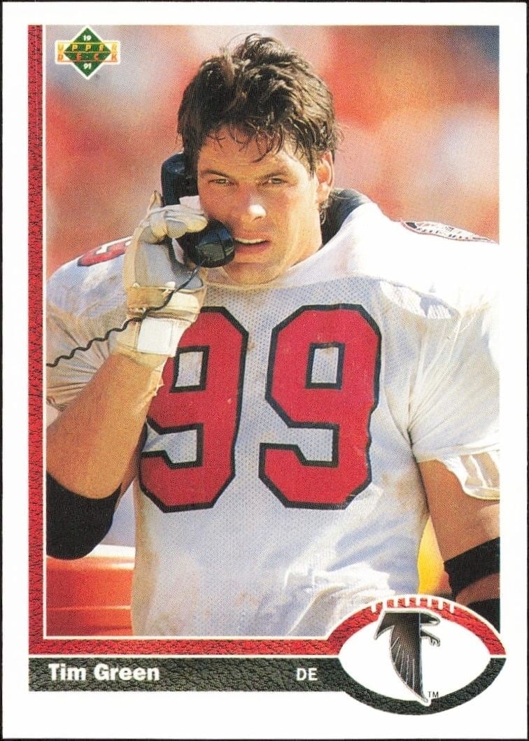 Tim Green 1991 Upper Deck #195 Football Trading Card - Front 1991 Upper Deck Tim Green #195 football trading card front