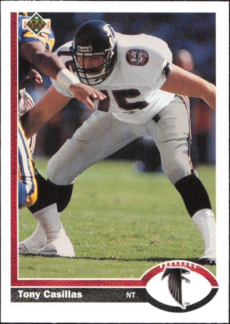 Tony Casillas 1991 Upper Deck #483 Football Trading Card - Front 1991 Upper Deck Tony Casillas #483 football trading card front