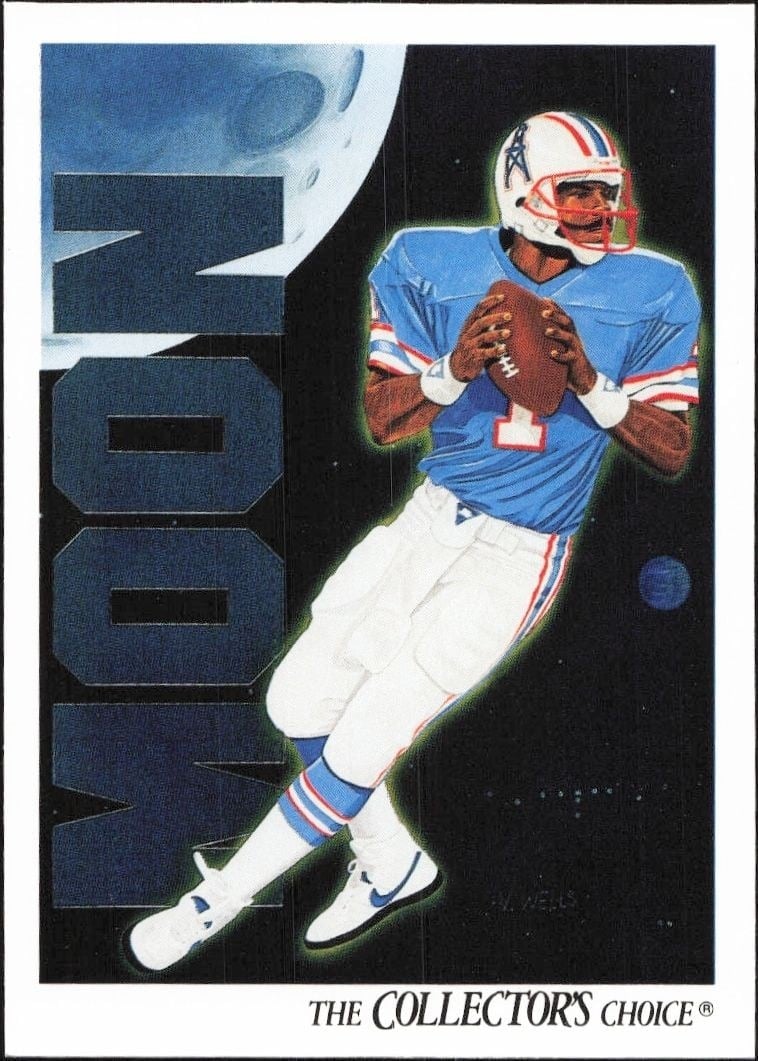 Warren Moon 1991 Upper Deck #90 Football Trading Card - Front 1991 Upper Deck Warren Moon #90 football trading card front