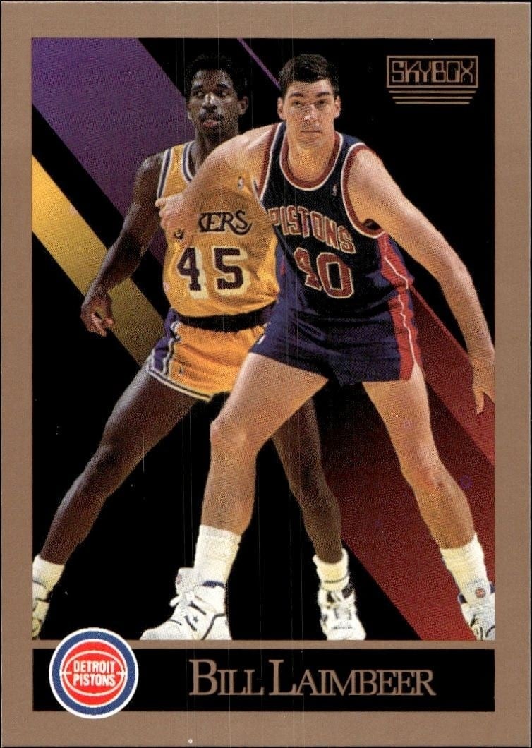 Bill Laimbeer 1990-91 Skybox #90 Basketball Trading Card - Front 1990-91 Skybox Bill Laimbeer #90 basketball trading card front