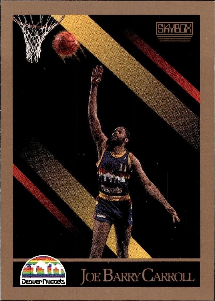 Joe Barry Carroll 1990-91 Skybox #72 Basketball Trading Card - Front 1990-91 Skybox Joe Barry Carroll #72 basketball trading card front