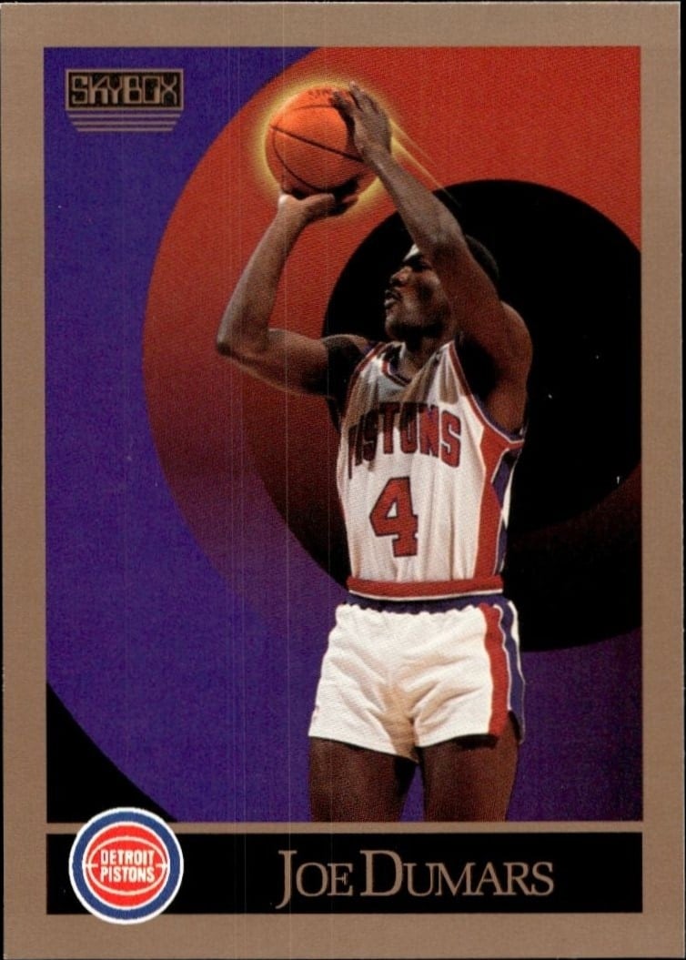 Joe Dumars 1990-91 Skybox #84 Basketball Trading Card - Front 1990-91 Skybox Joe Dumars #84 basketball trading card front