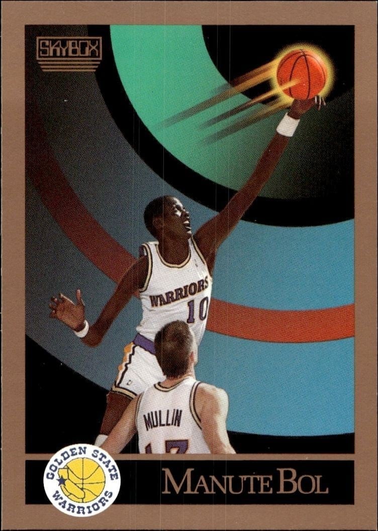 Manute Bol 1990-91 Skybox #94 Basketball Trading Card - Front 1990-91 Skybox Manute Bol #94 basketball trading card front