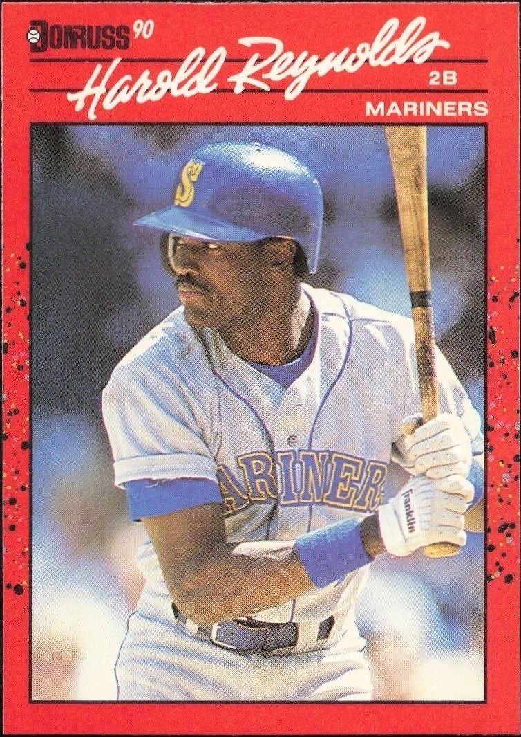 Harold Reynolds 1990 Donruss #227 Baseball Trading Card - Front 1990 Donruss Harold Reynolds #227 baseball trading card front