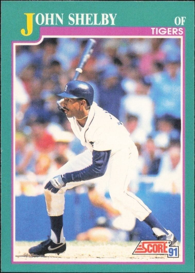 John Shelby 1991 Score #609 Baseball Trading Card - Front 1991 Score John Shelby #609 baseball trading card front