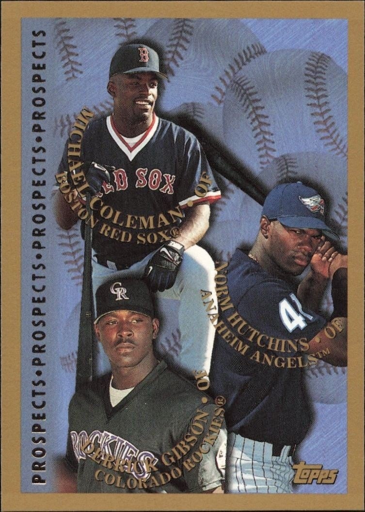 Derrick Gibson 1998 Topps #484 Baseball Trading Card - Front 1998 Topps Derrick Gibson #484 baseball trading card front