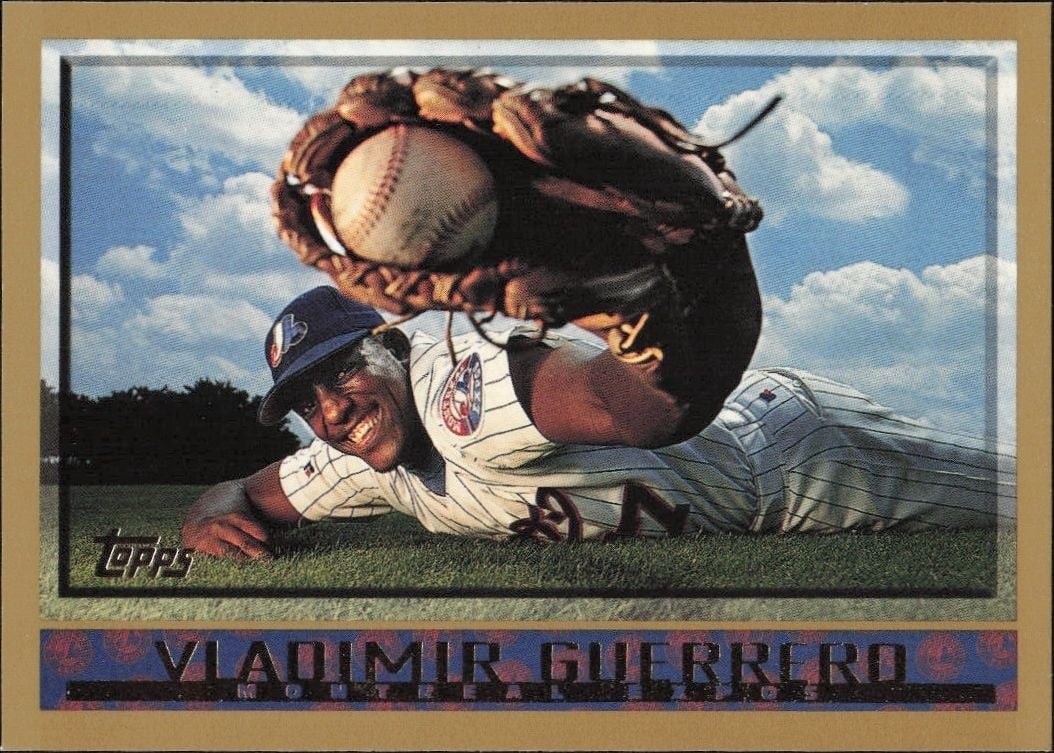 Vladimir Guerrero 1998 Topps #5 Baseball Trading Card - Front 1998 Topps Vladimir Guerrero #5 baseball trading card front