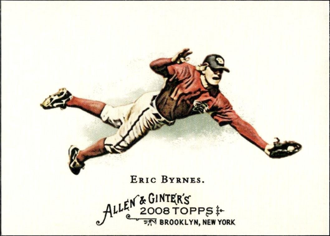 Eric Byrnes 2008 Topps Allen & Ginter #35 Baseball Trading Card - Front 2008 Topps Allen & Ginter Eric Byrnes #35 baseball trading card front