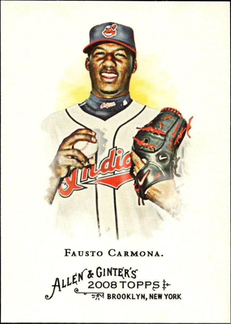 Fausto Carmona 2008 Topps Allen & Ginter #71 Baseball Trading Card - Front 2008 Topps Allen & Ginter Fausto Carmona #71 baseball trading card front