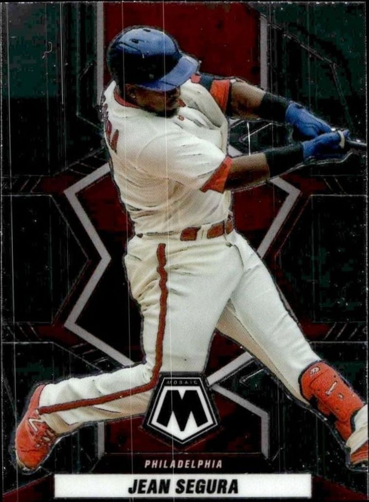Jean Segura 2022 Panini Mosaic #109 Baseball Trading Card - Front 2022 Panini Mosaic Jean Segura #109 baseball trading card front