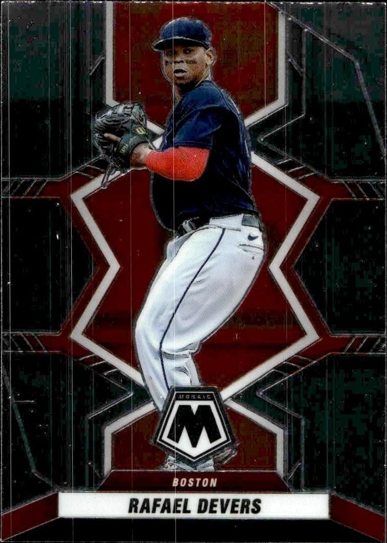 Rafael Devers 2022 Panini Mosaic #2 Baseball Trading Card - Front 2022 Panini Mosaic Rafael Devers #2 baseball trading card front