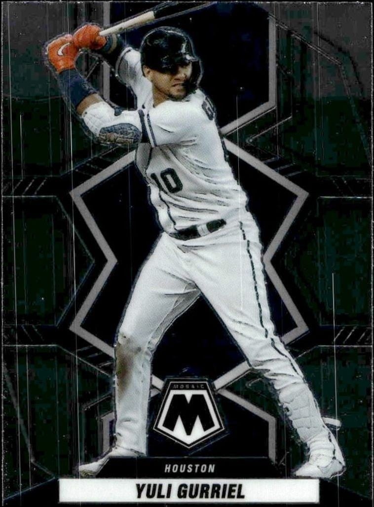 Yuli Gurriel 2022 Panini Mosaic #115 Baseball Trading Card - Front 2022 Panini Mosaic Yuli Gurriel #115 baseball trading card front